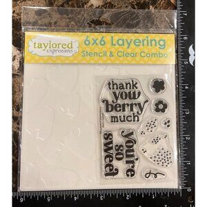 Taylored Expressions 6x6 Layering Stencil & Clear Combo TESN274 - Berry Sweet